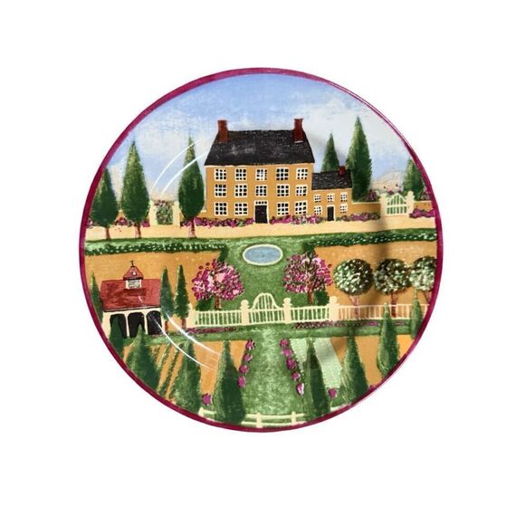 Vintage Block Country Village "Four Seasons" Dessert Plates by Gear, Set of 4 19 - Picture 2 of 8